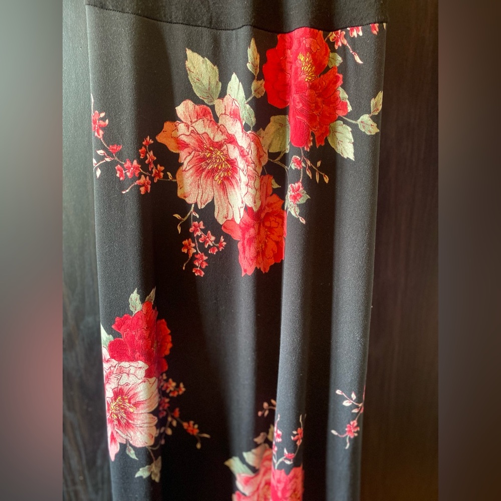 Eclipse Black/Pink floral maxi dress